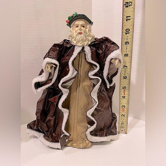 Vintage Paper Holiday Figures. Santa (9”) and Father Time (11”). Handmade . - Picture 9 of 11